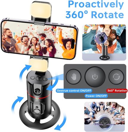 360 Auto Face Tracking Tripod Auto Phone Holder Smart Selfie Stabilizer Control